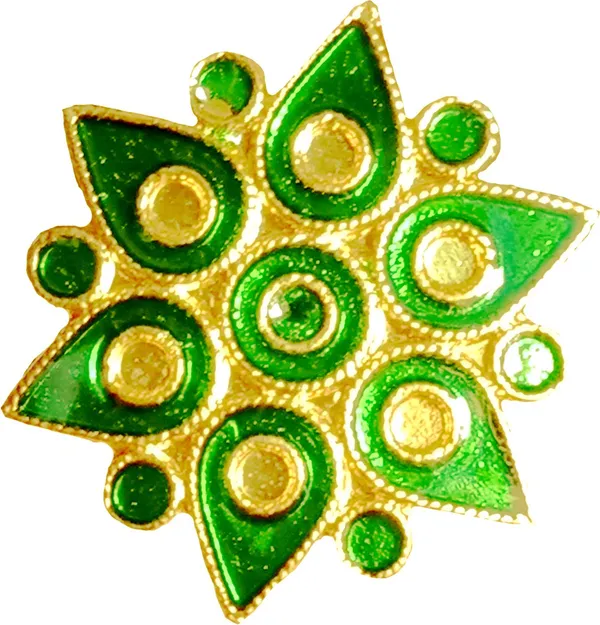 Assamese_Traditional_Copper_Gold_Plated_Green_Colour_Finger-Ring_For_Girls_&_Women